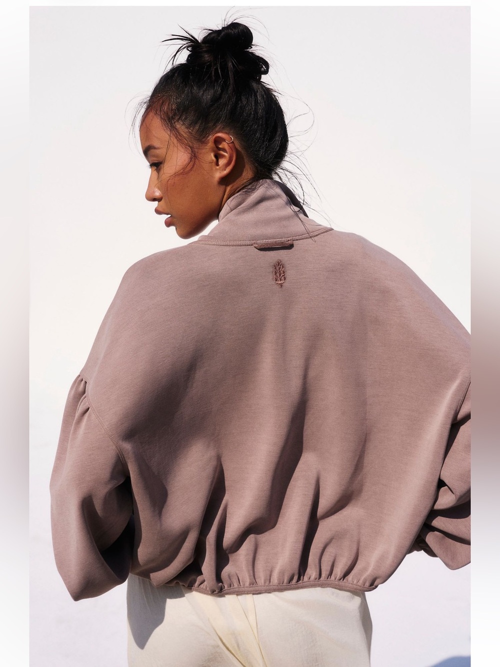 NWOT- Free People Movement Horizon Zip Up in Sandstone